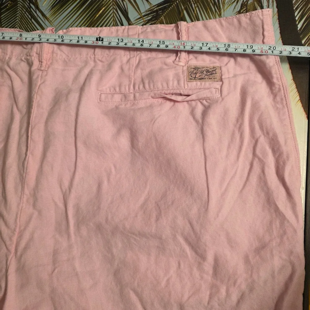Polo Ralph Lauren Naval‎ Tailors Pink Linen Cotton Blend Shorts Mens 40